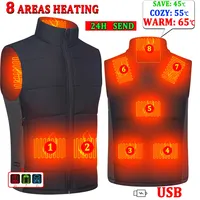 8 Areas Mens Jacket Heating Vest Men Clothing Jacket Heated Winter Vest for men USB Electric Thermal Sportwear Camping Hiking