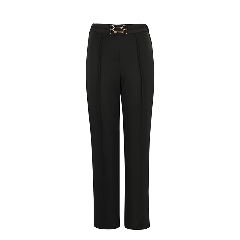AODEBIAO Black Straight Pants Women Summer Sexy Slim Basic Solid High Waist Pants Women Fashion Casual Gothic Vintage Trousers