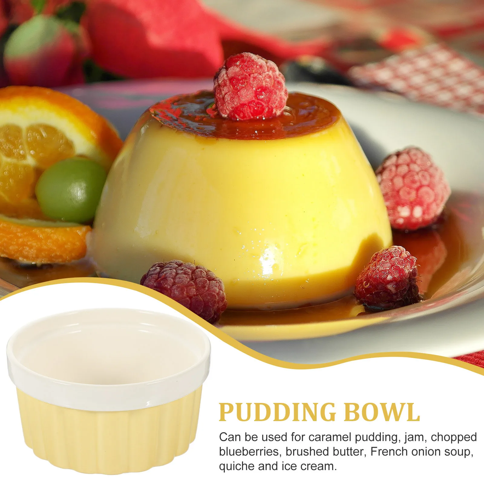 1 قطعة وعاء بودنغ السيراميك تنوعا الخبز تخدم السلطانية للحلويات الكراميل المربى كيش الآيس كريم التوابل التوابل