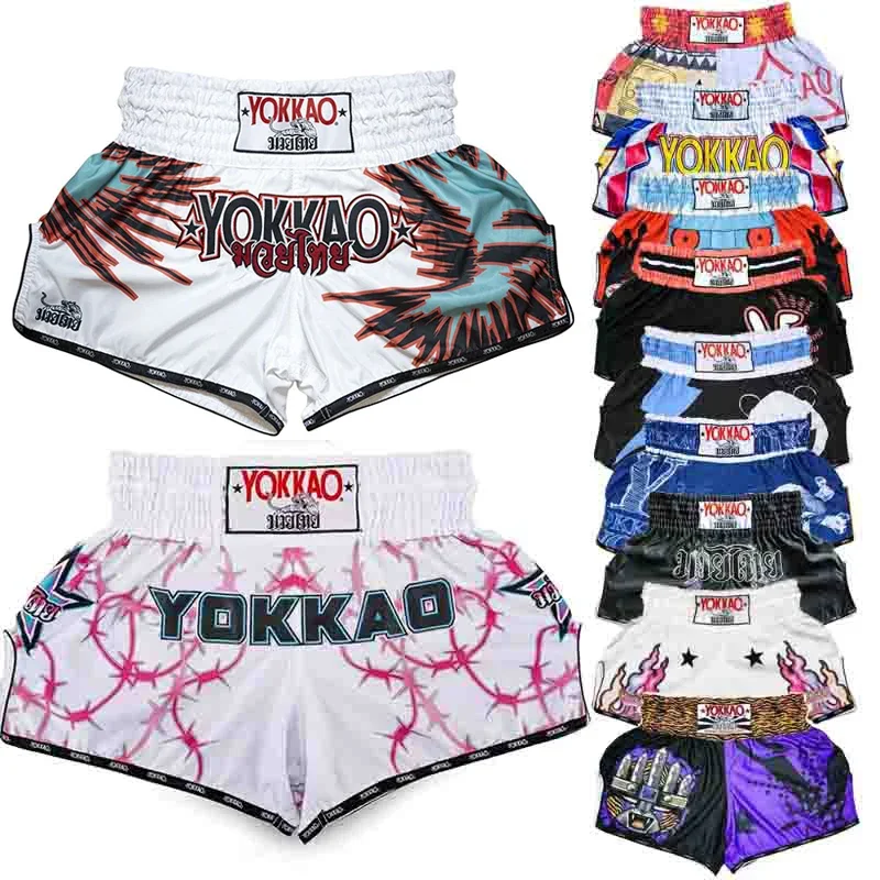 Muay Thai Boxing Trunks High Elastic Breathable Sanda Fighting Shorts Sweatpants Fitness MMA Fighting Exercise Shorts