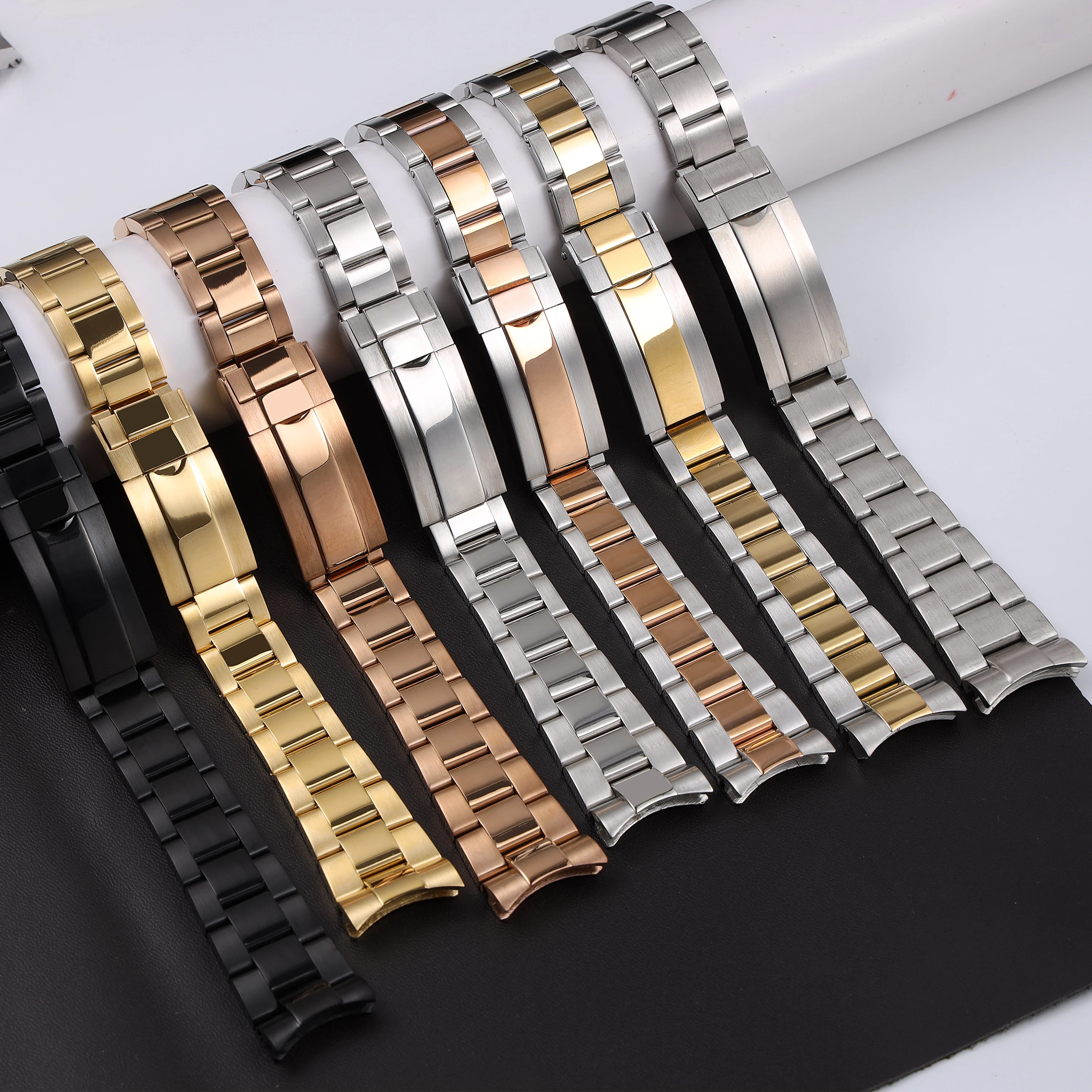 

20mm 21mm for Rolex Daytona Oyster Perpetual Submariner Seiko NH35 Watch Strap wrist bracelet solid stainless teel watchband