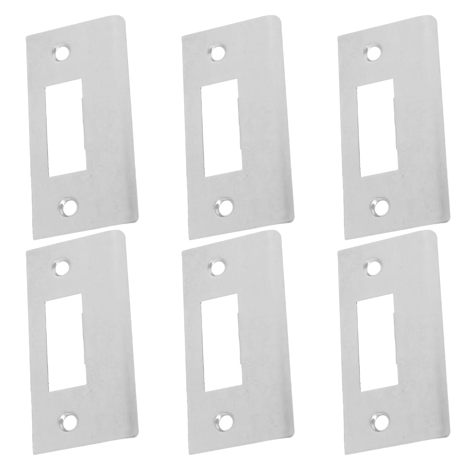 6 個のステンレス鋼ストライクプレート 3.15 X 1.57 インチ ドアロックラッチ修復用 木製室内ドア 耐久性のあるセキュリティ