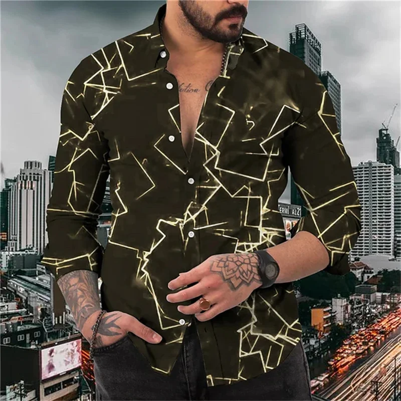 Men's shirt Outdoor soft comfort quality fabric New Lightning lapel shirt Fashion street blazer