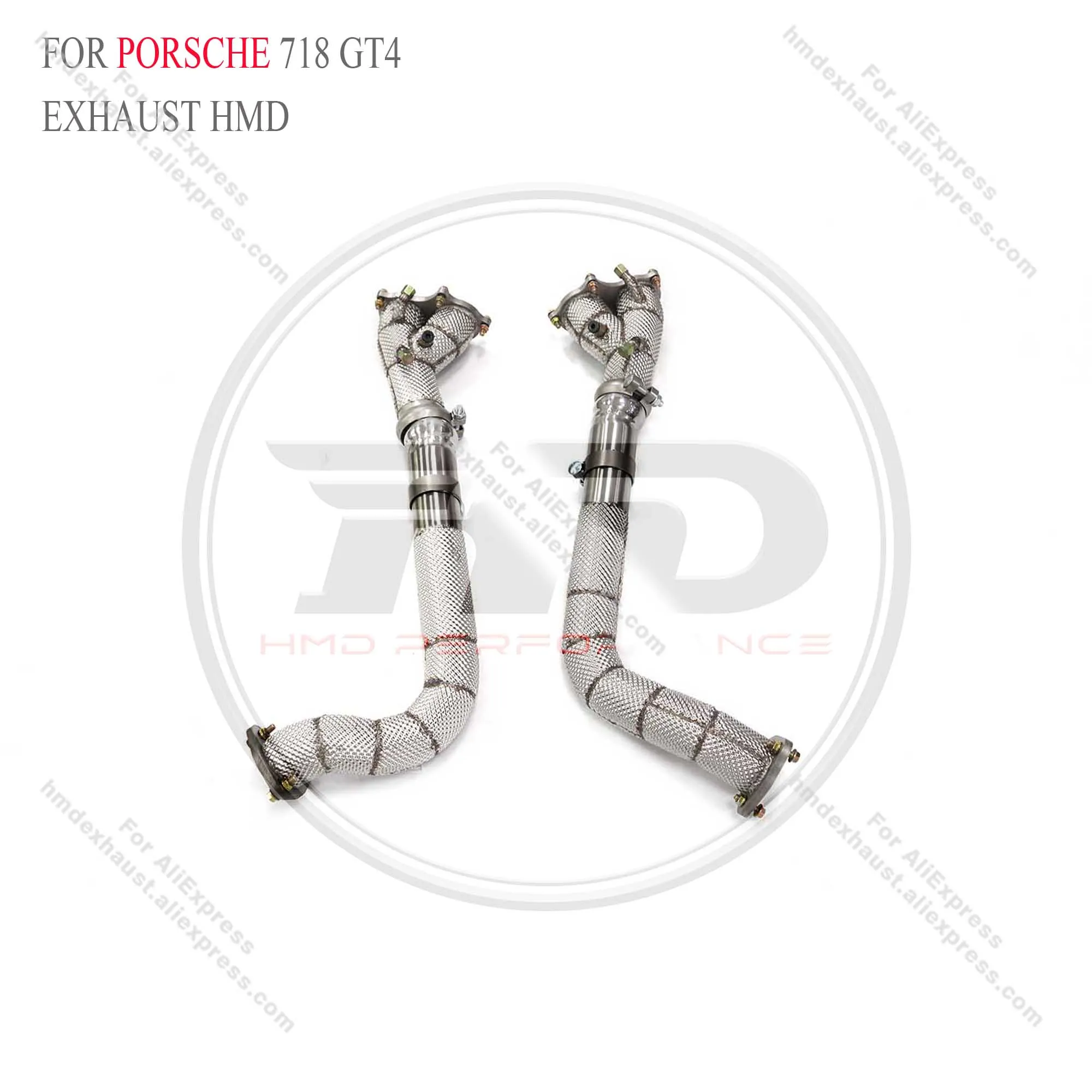 HMD Downpipe  for Porsche 718 GT4 Stainless steel Exhaust System With Heat Shield Racing Pipe car