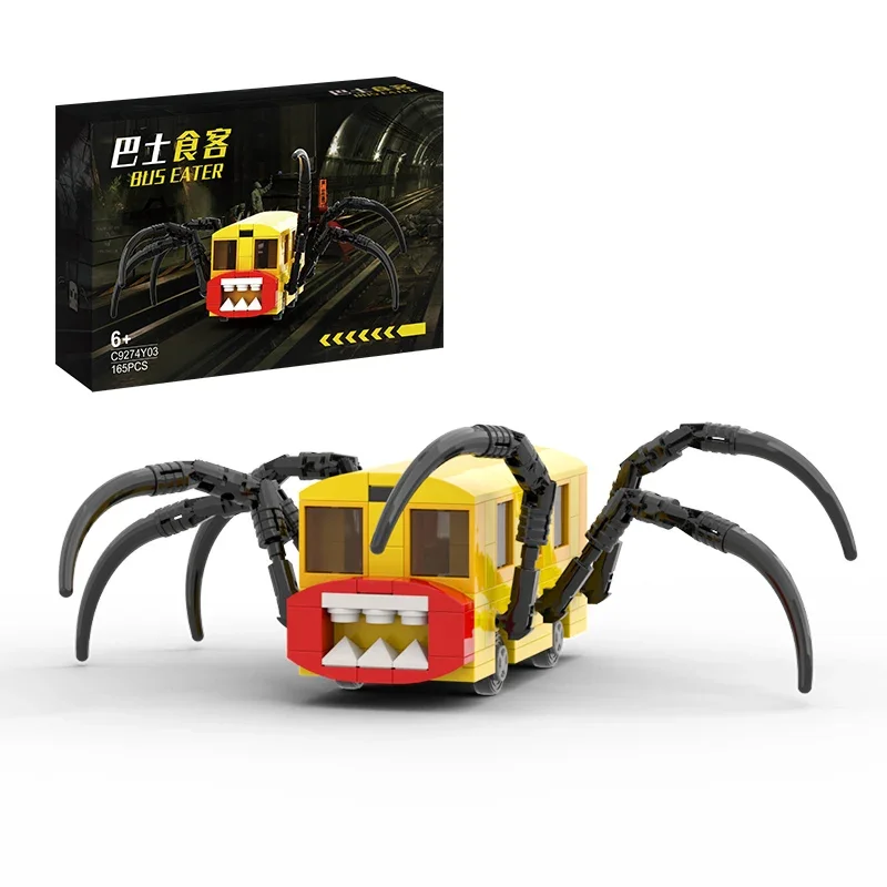 BZB Choo Choo Charles Bus Eater Building Blocks Horror Game Spider Train Monster Animal Bricks Toys Kids Birthday Gifts