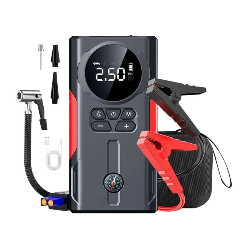 2025 New Lightweight Car Tire Air Compressor Pump With Battery Function And Overheat For Roadside Assistance
