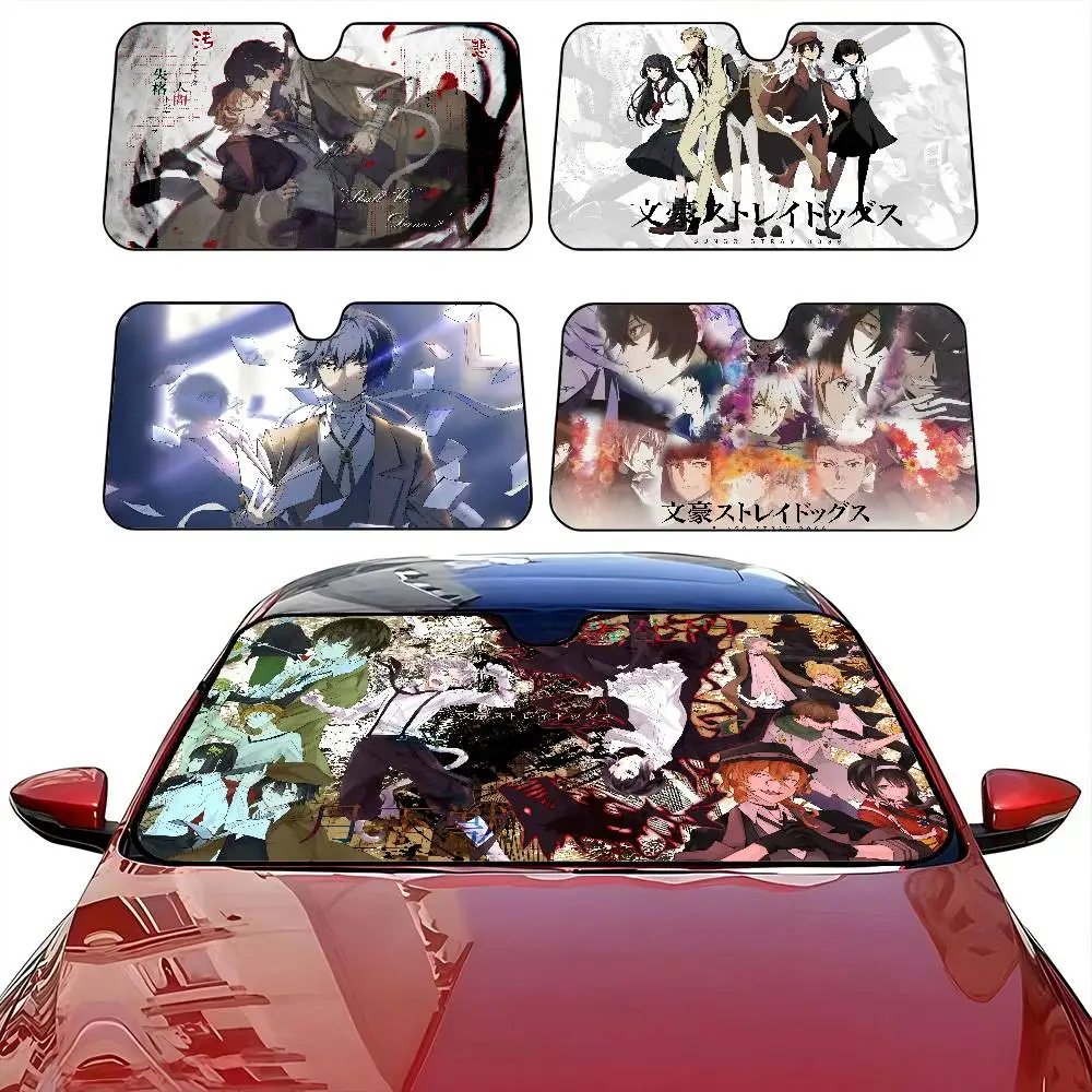 

B-Bungou S-Stray D-Dogs Car Windshield Sun Shade Foldable Car Front Covers Car Sunshade For Car Accessories Blocks Uv Rays