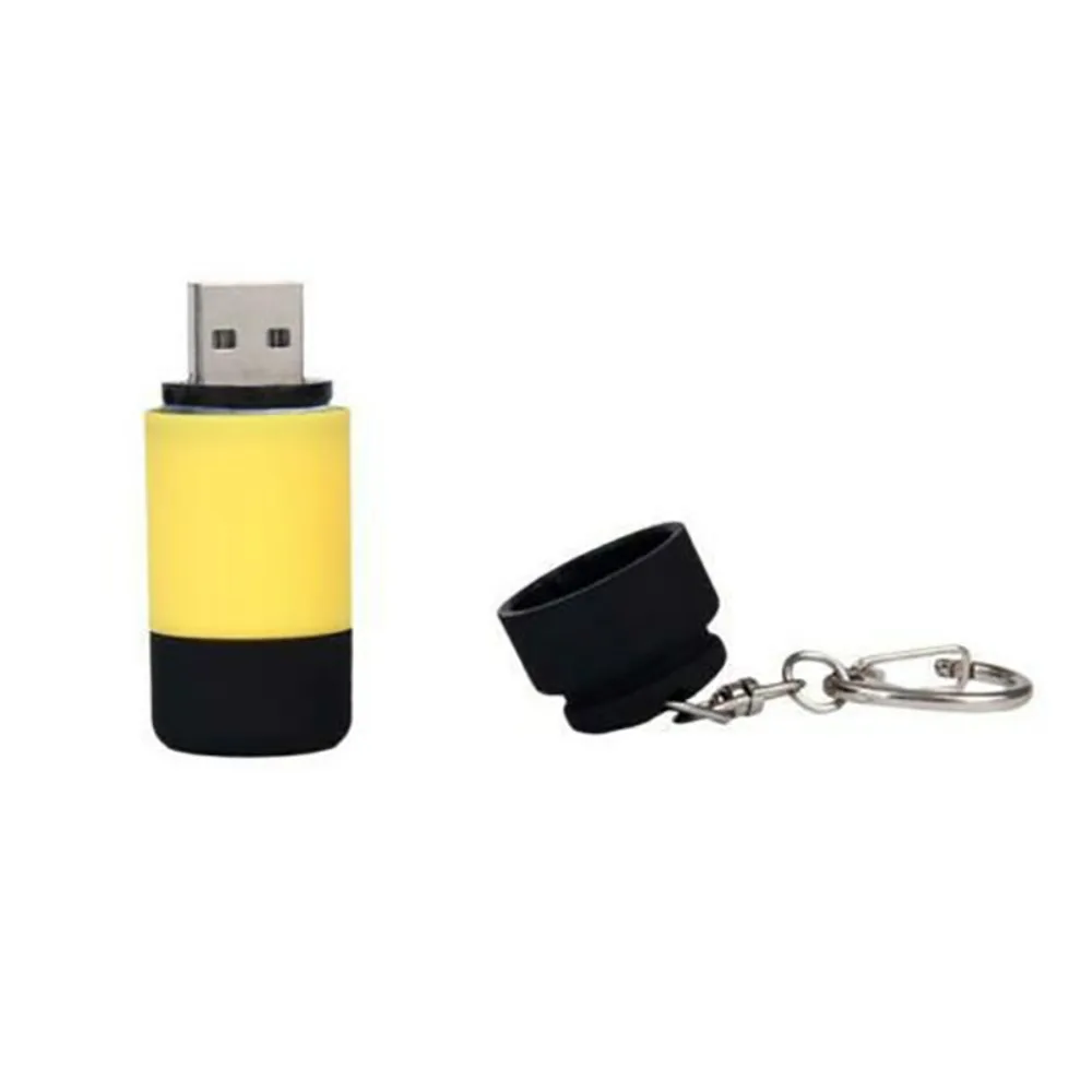 Durable ABS LED Flashlight Super Bright Water Resistant Mini Flashlight Multi Color USB Rechargeable Keychain Light Outdoor