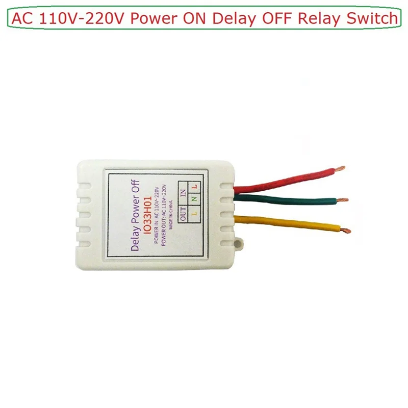 4X 1-480Min Timer Regolatore di ritardo di disconnessione regolabile AC110V 220V Ritardo di accensione OFF Interruttore relè Uscita tensione 7A B
