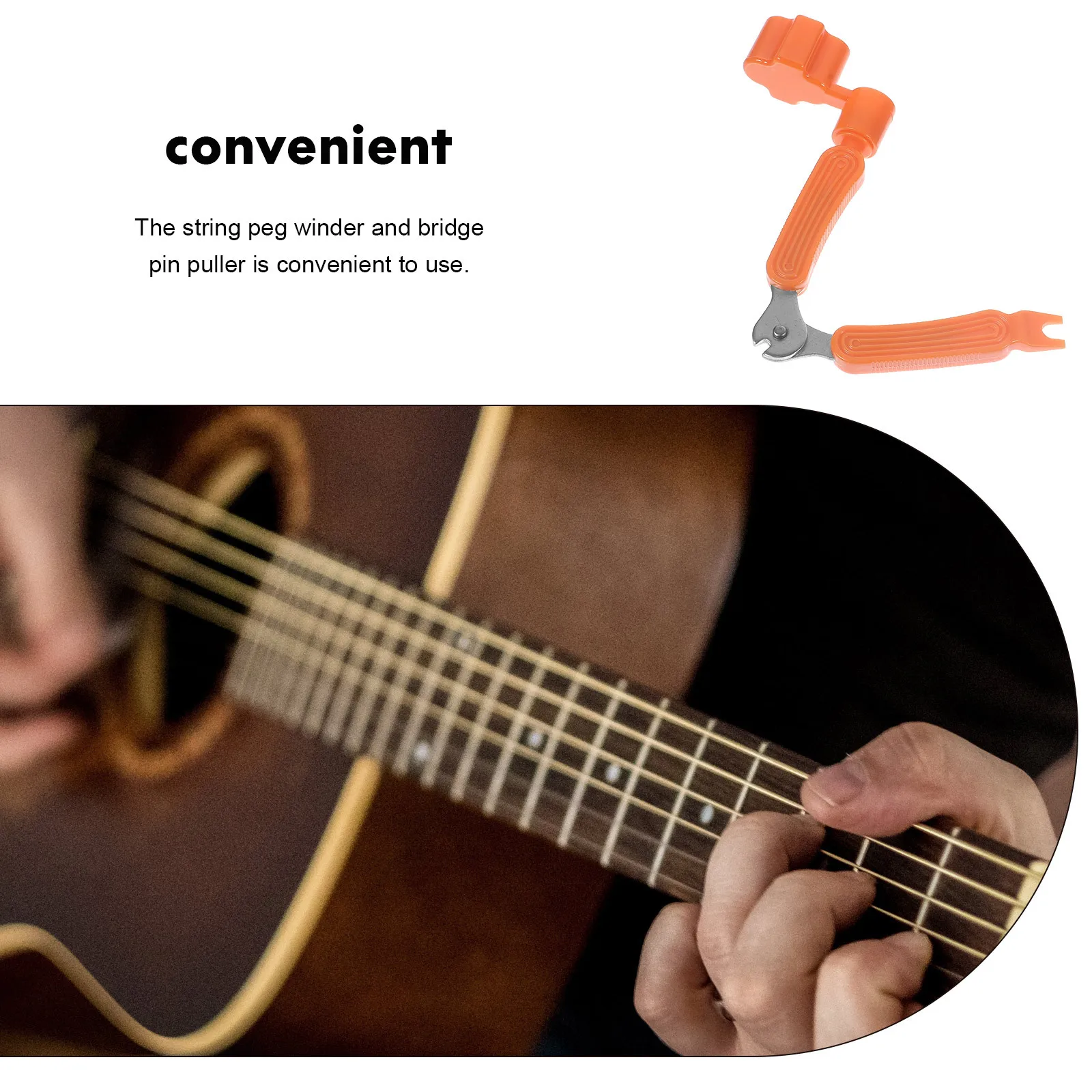 

4Pcs 3 in 1 Guitar String Winder Cutter Bridge Pin Puller Multi Functional Plastic String Clipper Tool Bridge Pin Puller