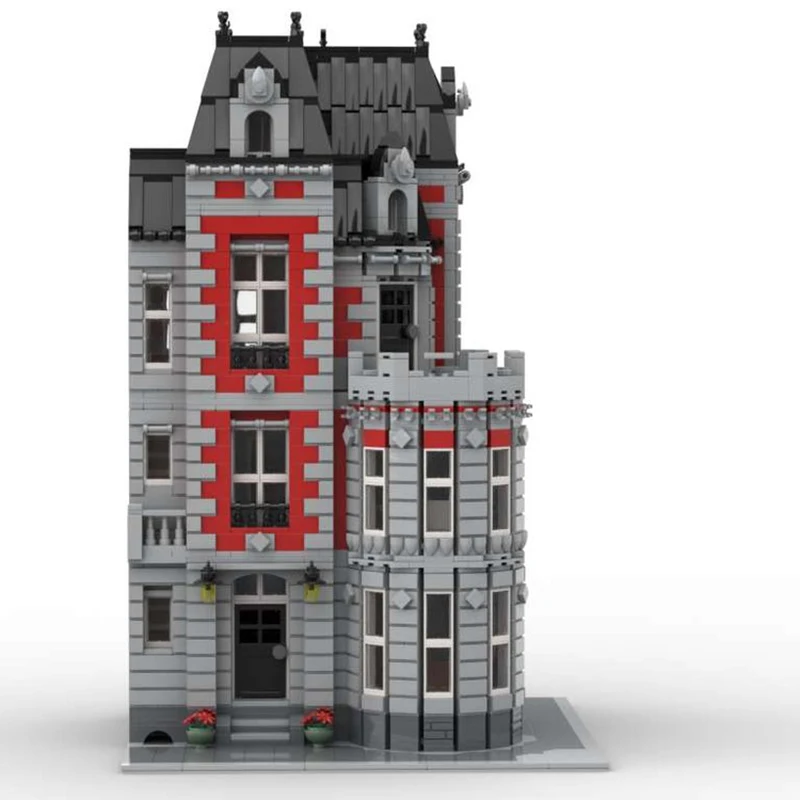 City Street View Modello Moc Mattoni da costruzione Mansion dell'angolo Modello Tecnologia Blocchi modulari Giocattoli di costruzione natalizia Regalo