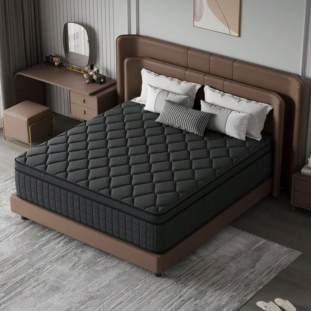 12 14 Inch Queen Hybrid Mattress In A Box, Pocket Spring, Breathable, Motion Isolation, Medium Firm