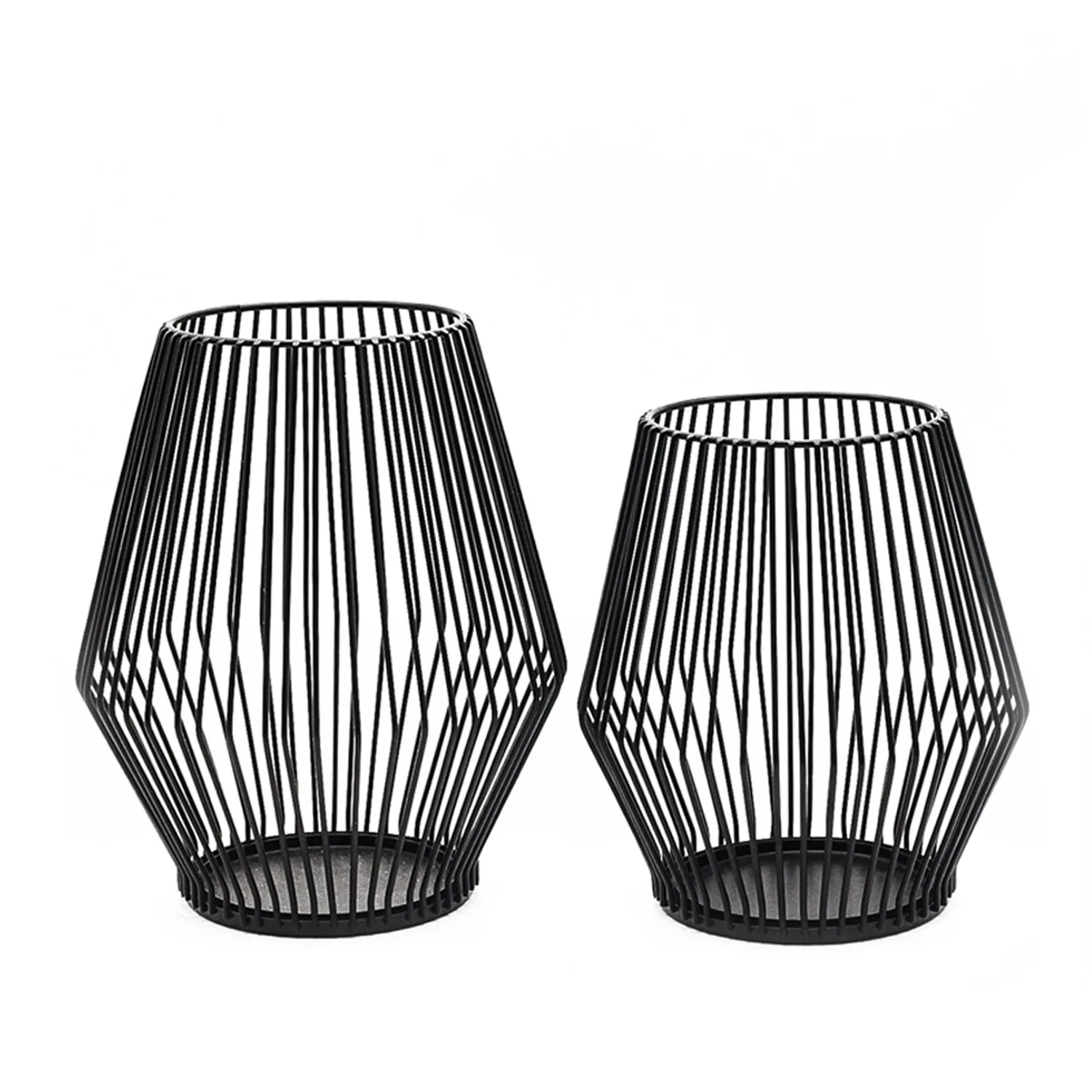 High Quality Black Metal Creative Diamond Shape Scented Candle Holder