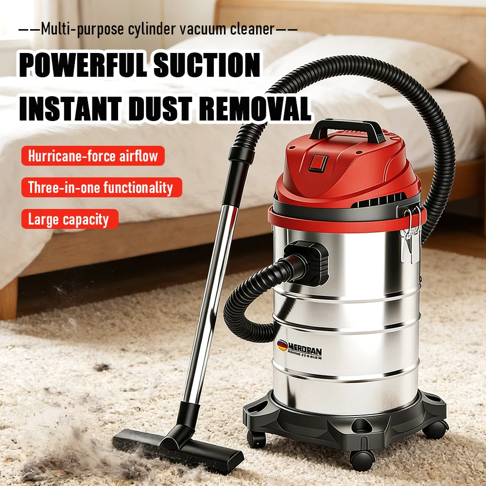 Wet & Dry Electric Vacuum Cleaner 30L/45L High Power Industrial Vacuum Machine for Car Detailing, Home Renovation, Grout Clean