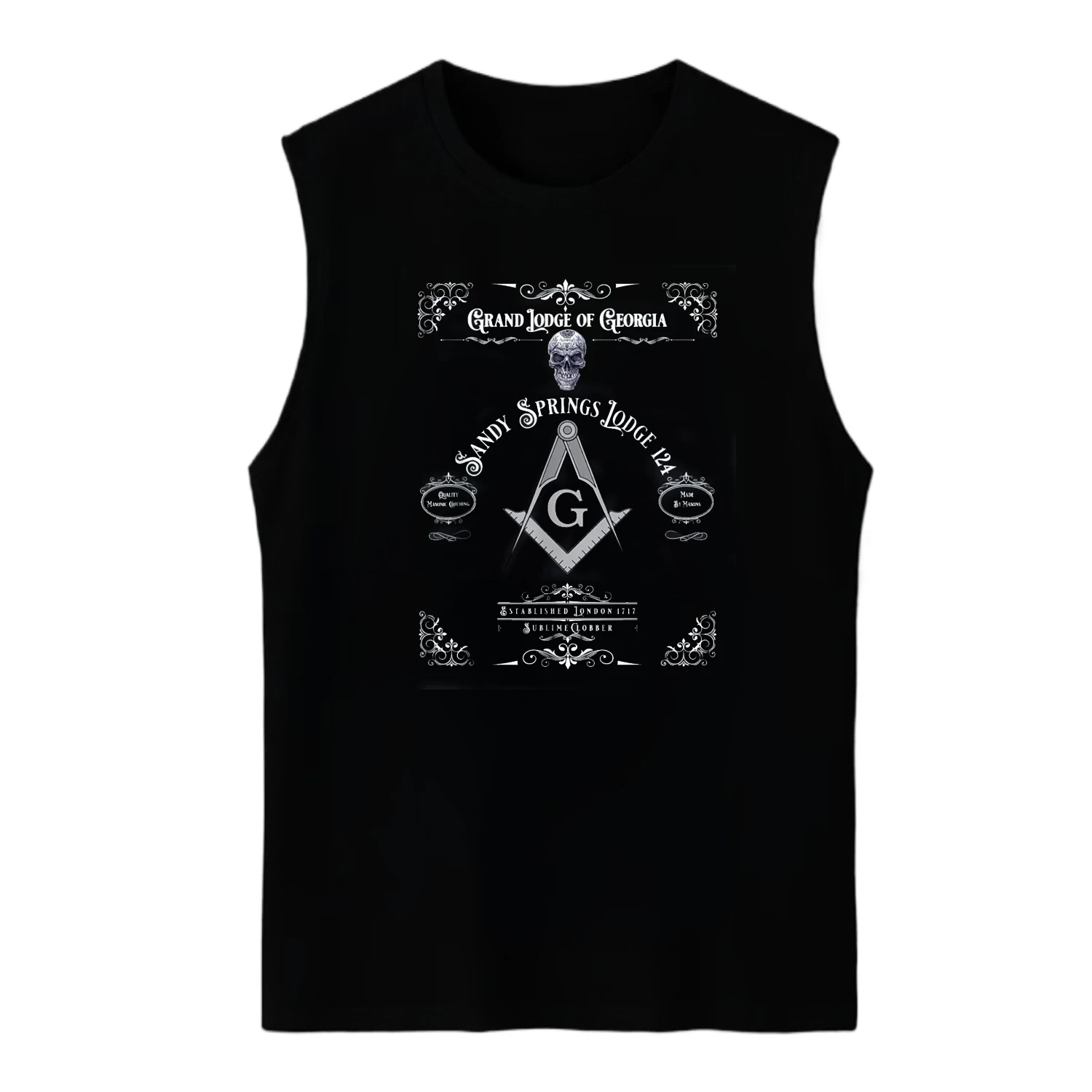 Sandy Springs Masonic Lodge Freemason Tank Top 100% Cotton O-Neck Summer Casual Mens Vest Sleeveless T-shirt Fashion Streetwear