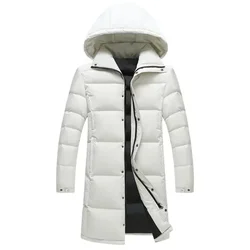 Doudounes longues en duvet de canard à capuche pour hommes, vestes chaudes coupe-vent pour couples, vestes décontractées unisexes, hiver, nouveau, 3XL