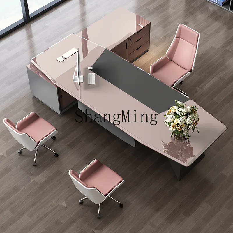 

FG new paint boss female president table fashion manager table supervisor modern simple office furniture