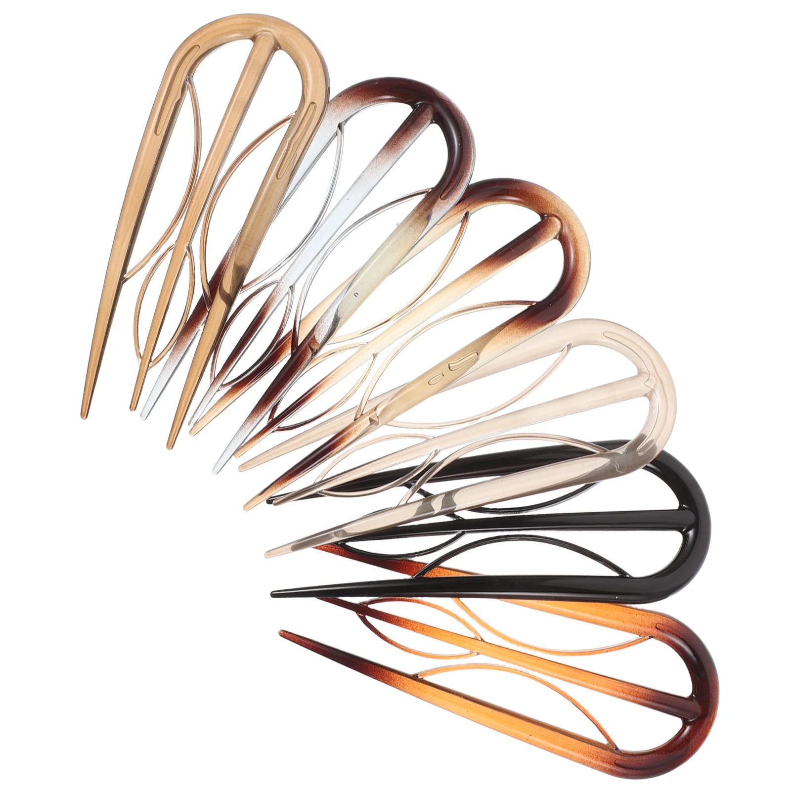 

6pcs U-shaped Hairpins Vintage Chinese Sticks French Hairstyle Accessories Durable Elegant Classic Design Suitable Women Events