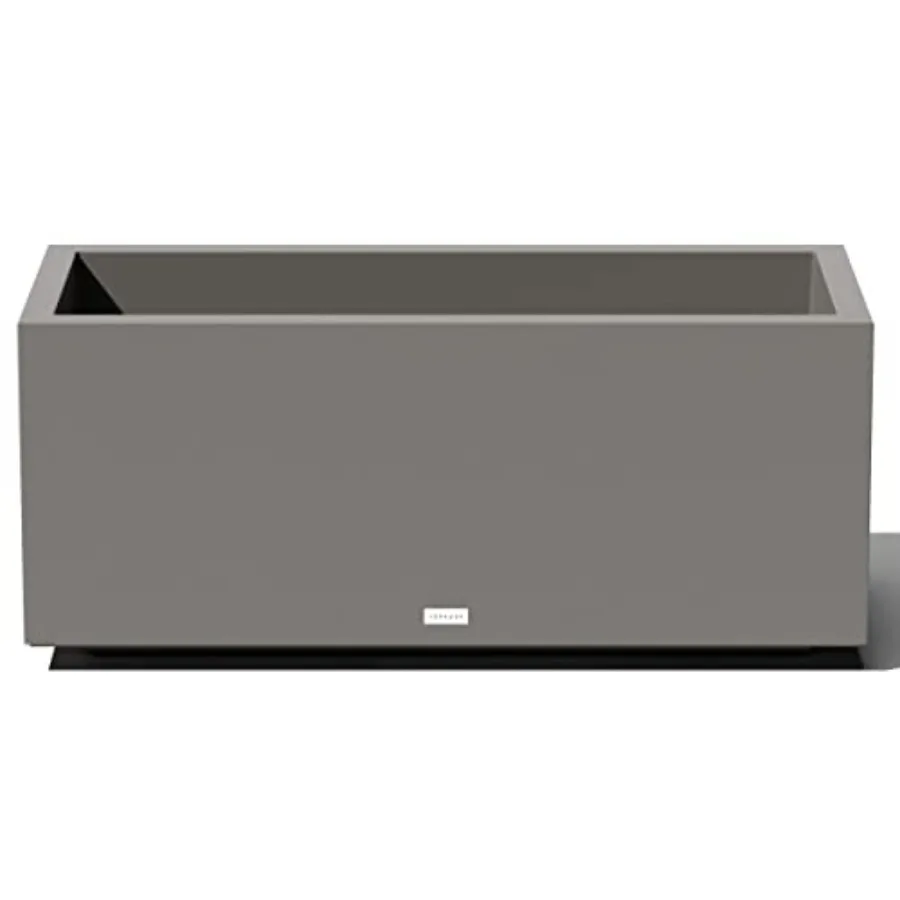 

Кашпо Block Series Long Box Planter - большой прямоугольный горшок для растений для использования в помещении или на улице, для патио/веранды, из прочной всепогодной смолы с дренажом.
