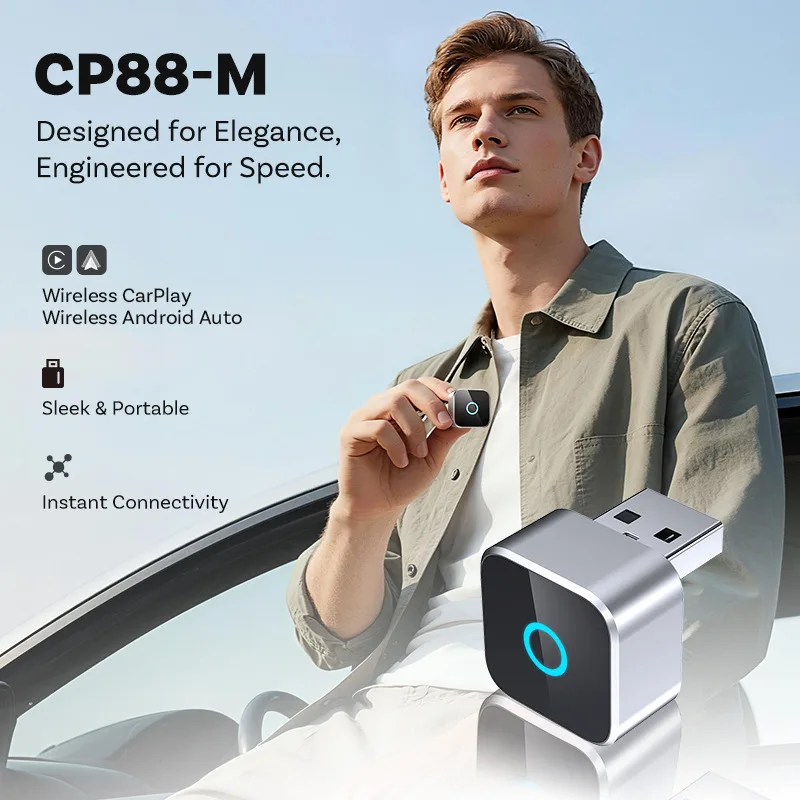 

New Metal Mirror CarPlay Adapter CarPlay Android Auto 2-in-1 Converter