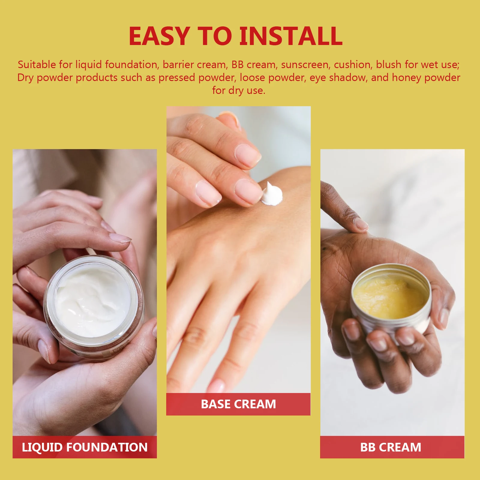 8 個のハート型パウダーパフフェイシャルメイクアップパフクッションルースミネラルボディパウダー用軽量コンパクトトラベルフェイス