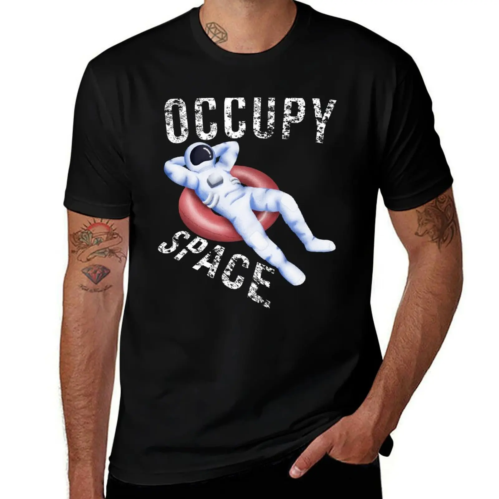 

Occupy Space Relaxing Astronaut T-Shirt graphic tee shirt shirts graphic tees cheap stuff t shirts for men cotton