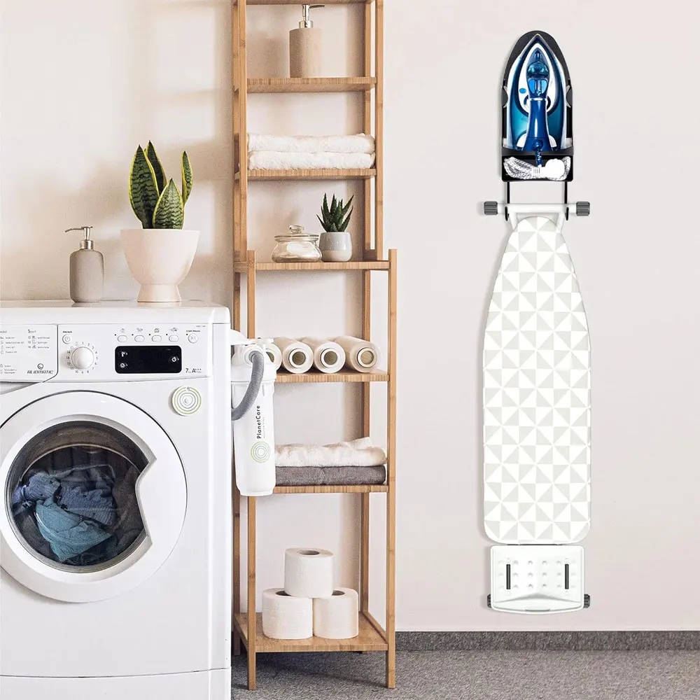 Portable Iron Holder Hotel Household Ironing Board Hanger Black White Wall Mount Iron Storage Rack Home Storage Supplies