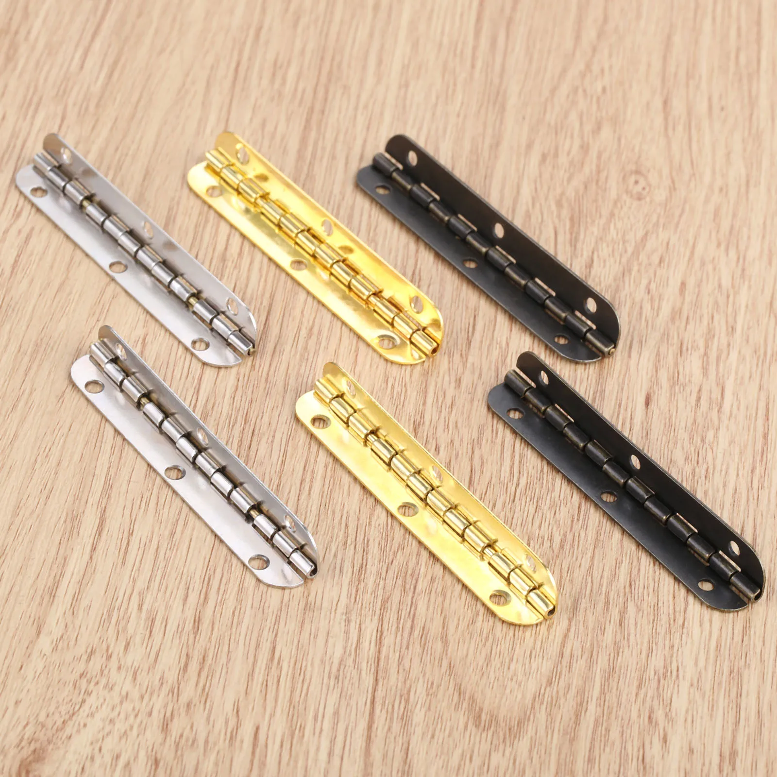 DRELD 4Pcs cerniere per bagagli porta dell'armadio 6 fori scatole per gioielli in legno cerniera decorazione per mobili con viti oro/argento/bronzo 65*15mm