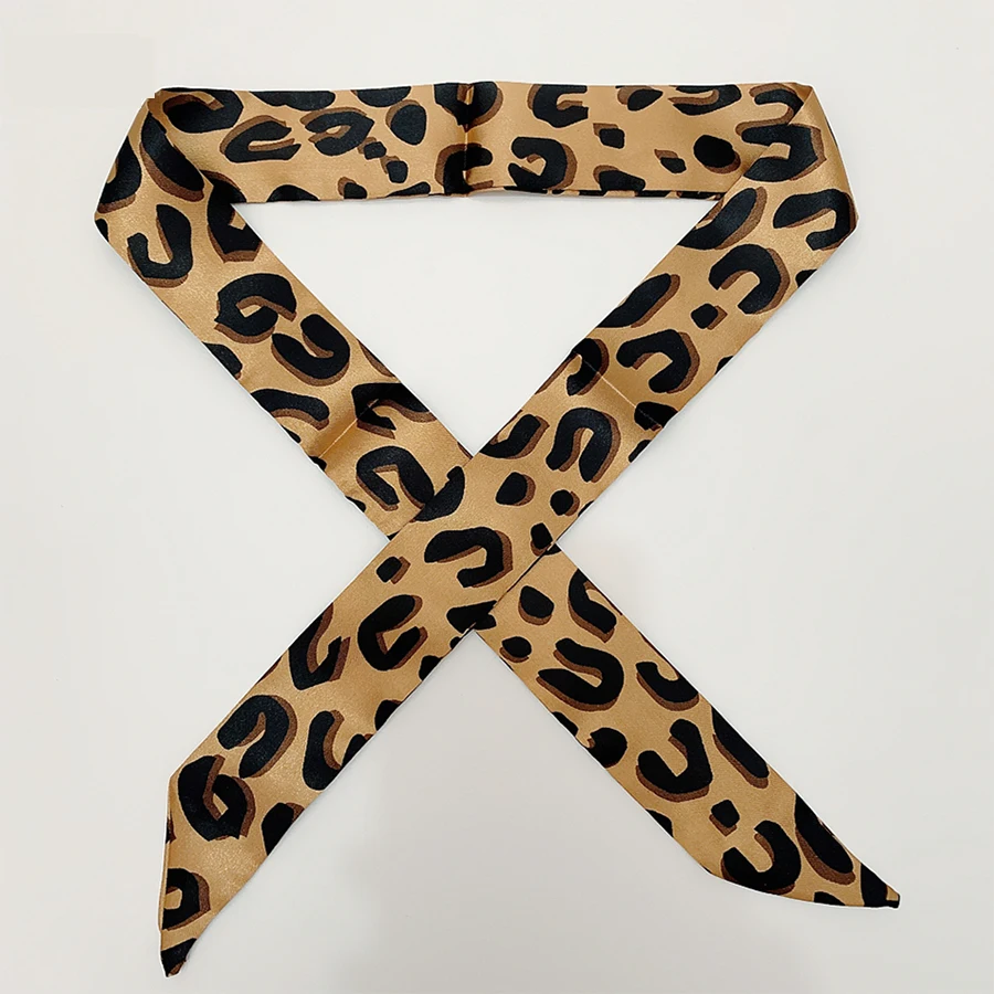 Bufanda de seda ajustada para mujer de 4cm x 90cm, cinta de seda con tira para el pelo largo, pañuelos para el cuello pequeños, cinta con asa para bolso, pañuelo, corbata para mujer