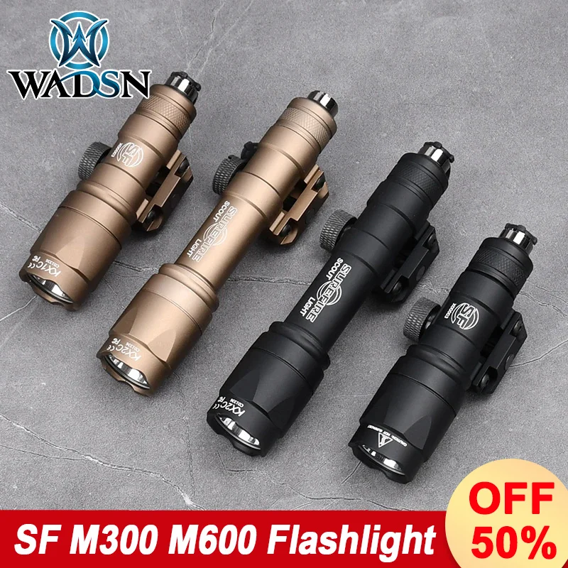 

WADSN SF Surefir M600 M300 M600C M300A Airsoft Powerful Flashlight Tactical Lantern Torch ​AR15 Scout Rifle Weapon LED Light