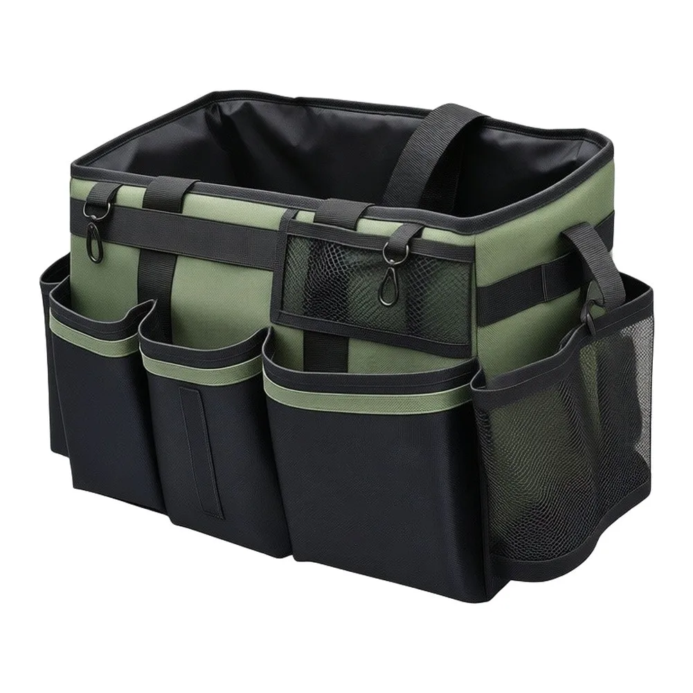 Wearable Organizer Bag with Handle and Strap for Picnic Supplies Pool Cleaning Equipment Size 38x24.5x23cm Polyester