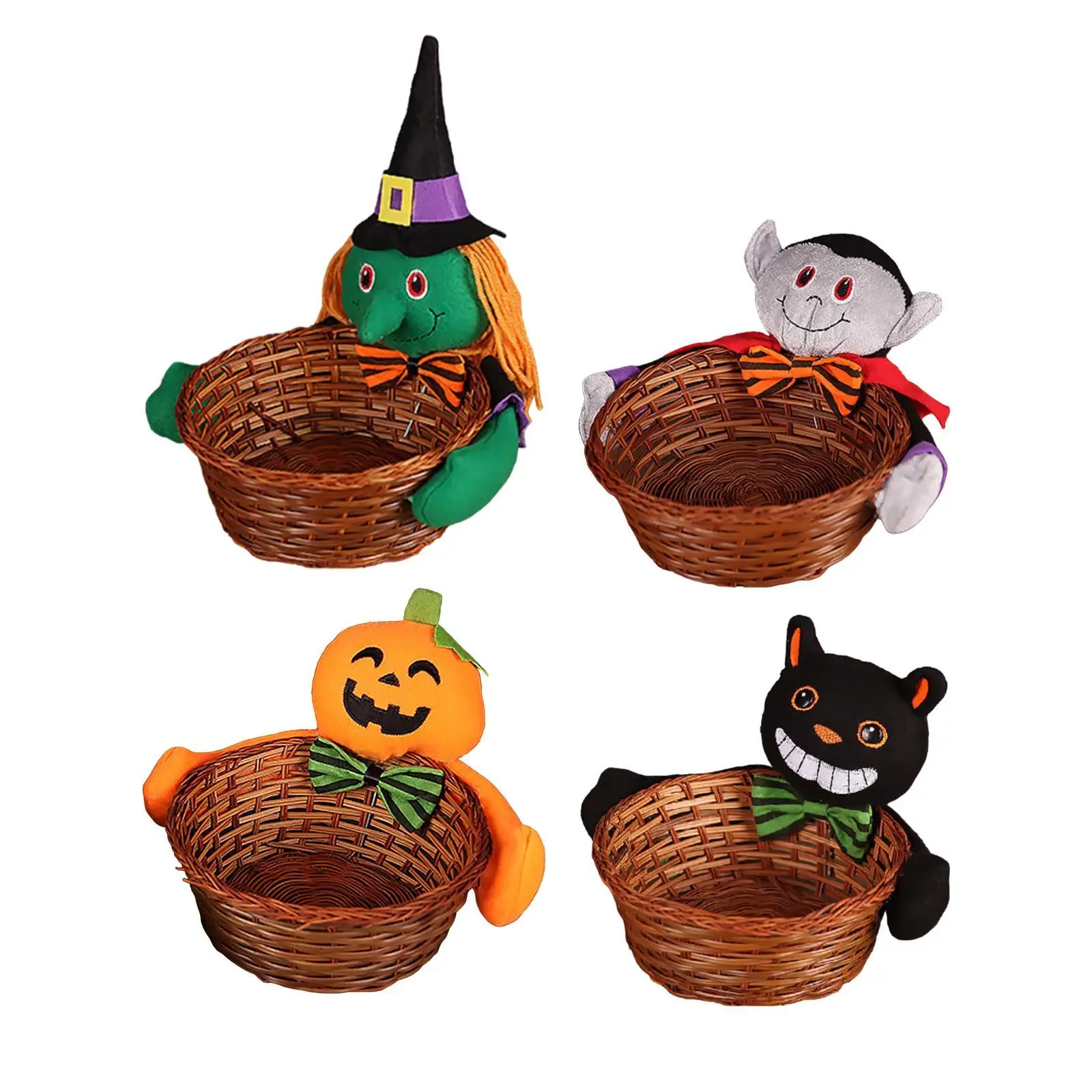 Halloween Figure Basket Versatile Woven Basket for Home Events Farmhouse