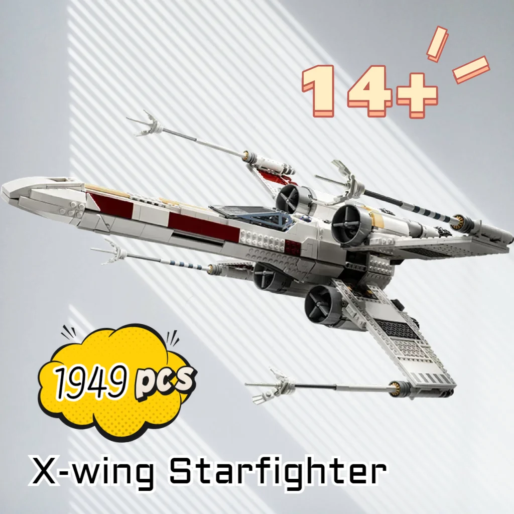 1949pcs Star Interstellar Conflict X Wing Spaceship Starfighter 75355 Building Block Puzzle Model Toy Birthday Christmas Gifts
