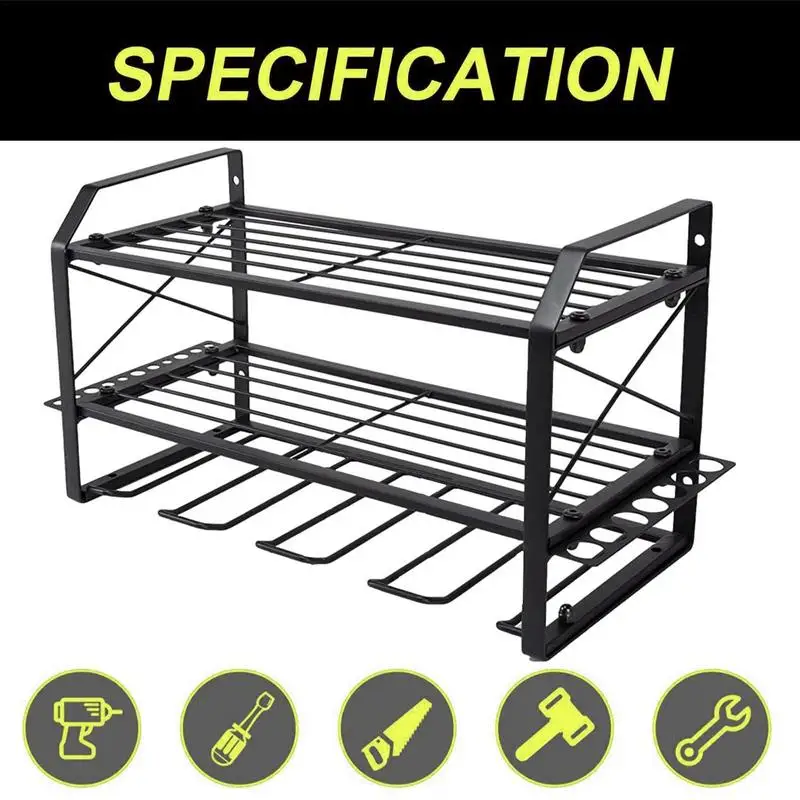 Hanging Storage Rack Wall Mounted Storage Rack 3 Tier Multi-Functional Garage Tool Organizer Tool Boxes Power Tool Storage Racks