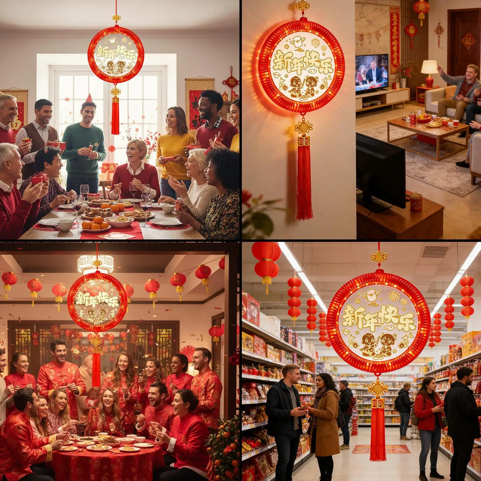 2026 год лошади светодиодный светильник декоративный кулон китайский Новый год подвесные украшения для автомобиля подоконник спальня