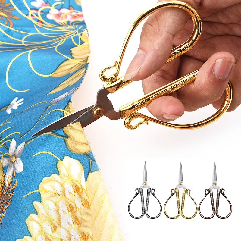 Vintage Fine Chinese Auspicious Cloud Scissors Home Tailoring Scissors Handmade DIY Sewing Paper-cutting Embroidery Scissors