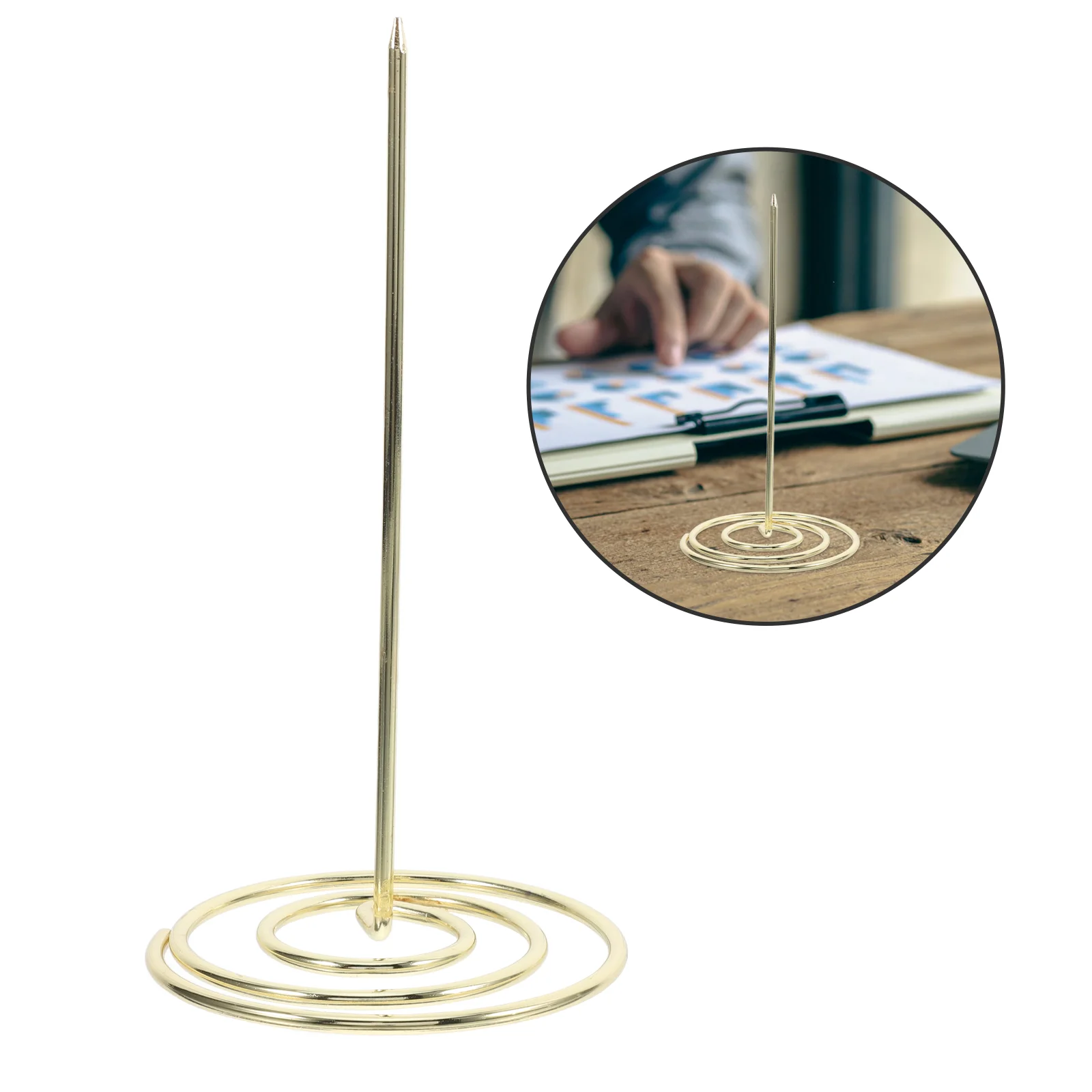 2 Pcs Restaurant Supplies Menu Summons Fork Memorandum Kitchen Receipt Needle Folder Invoice Holder Golden Document