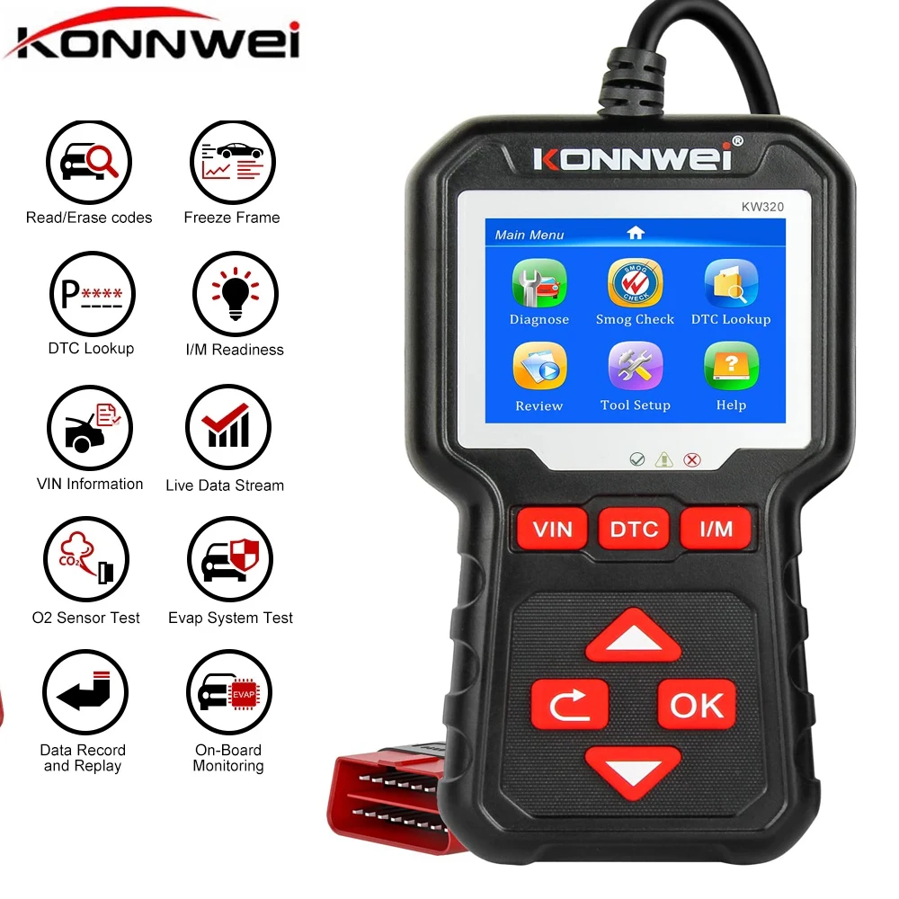 Car OBD2 Scanner Diagnostic Scan tool KW320 Check Engine Code Reader EOBD OBD2 Scanner Tool for All OBD2 Cars after 1996