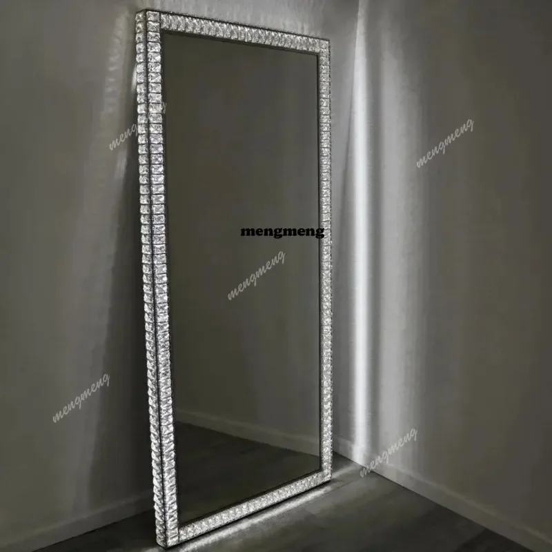01A Led Mirror Manufacturers Smart Mirror Touch Switch Adjustable Wall Full Length Led Crystal Mirrors With Led Light