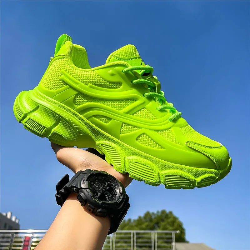 

Мужские дышащие спортивные туфли, толстая подошва, Повседневная Удобная универсальная модная обувь для бега, весна-осень