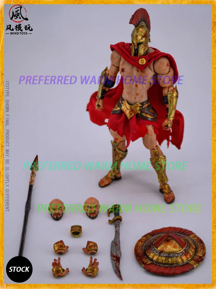 Nuevo en stock, juguetes originales Wind Toys FMW004 Spartan King Leonidas, modelo de juguete articulado STANDSRD/BLOODSTAINED EDITION
