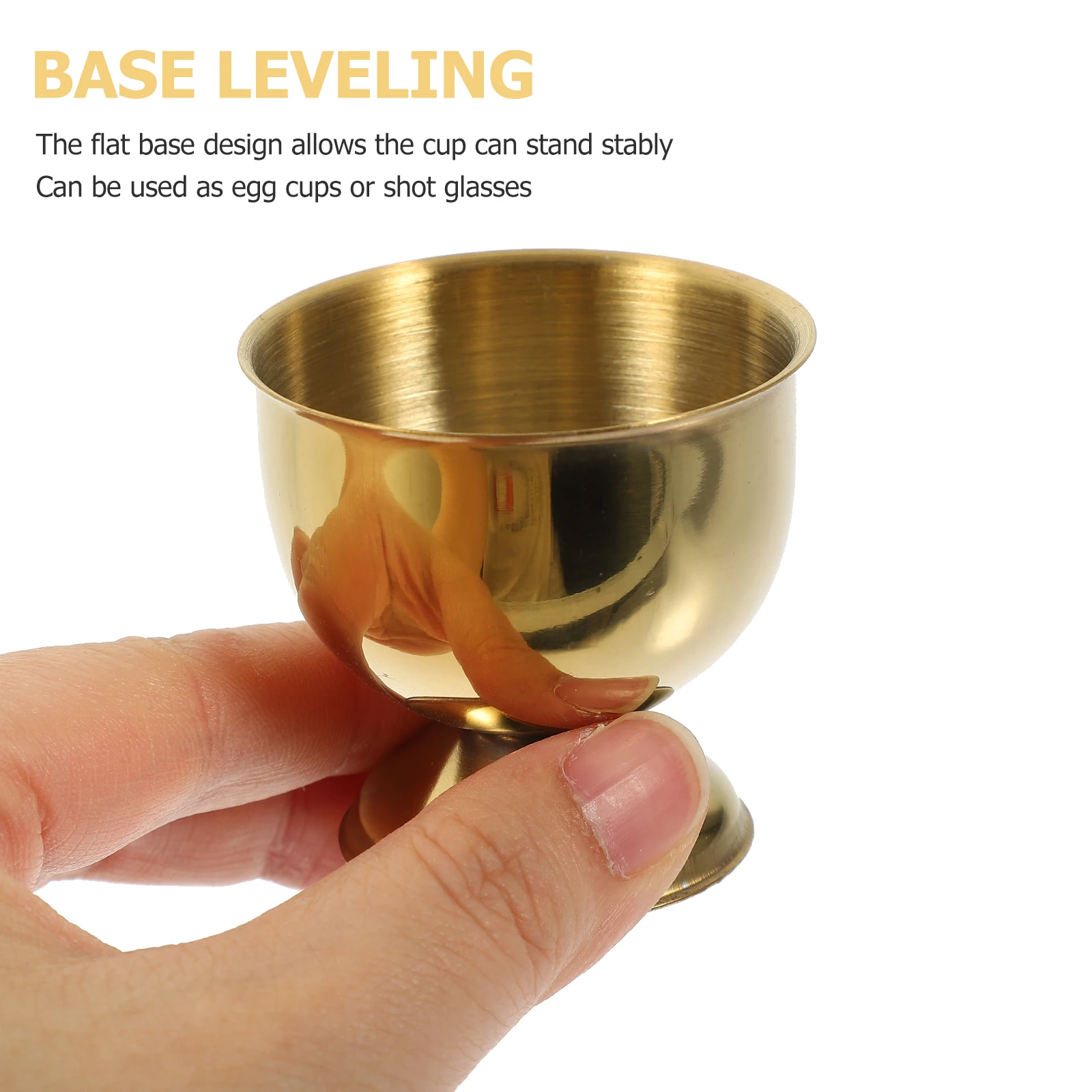 

6pcs Stainless Steel Cups Home Holder Tabletop Boiled Egg Stand Beer Wine Glass Metal Egg Cup Countertop Kitchen Barware Storage