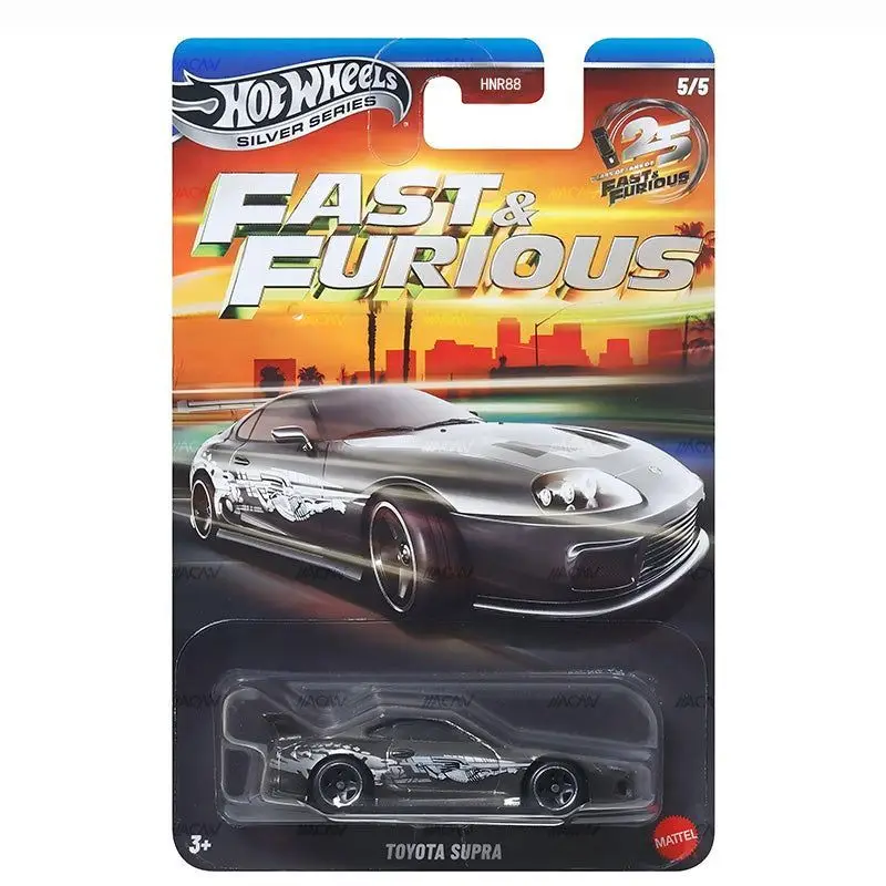 Hot Wheels Silver Series HNR88 Fast & Furious Q 1970 Dodge Charger Toyota Supra 1:64 Druckguss-Modellauto 2026 Neues Sammlerstück Geschenk – Detail 6