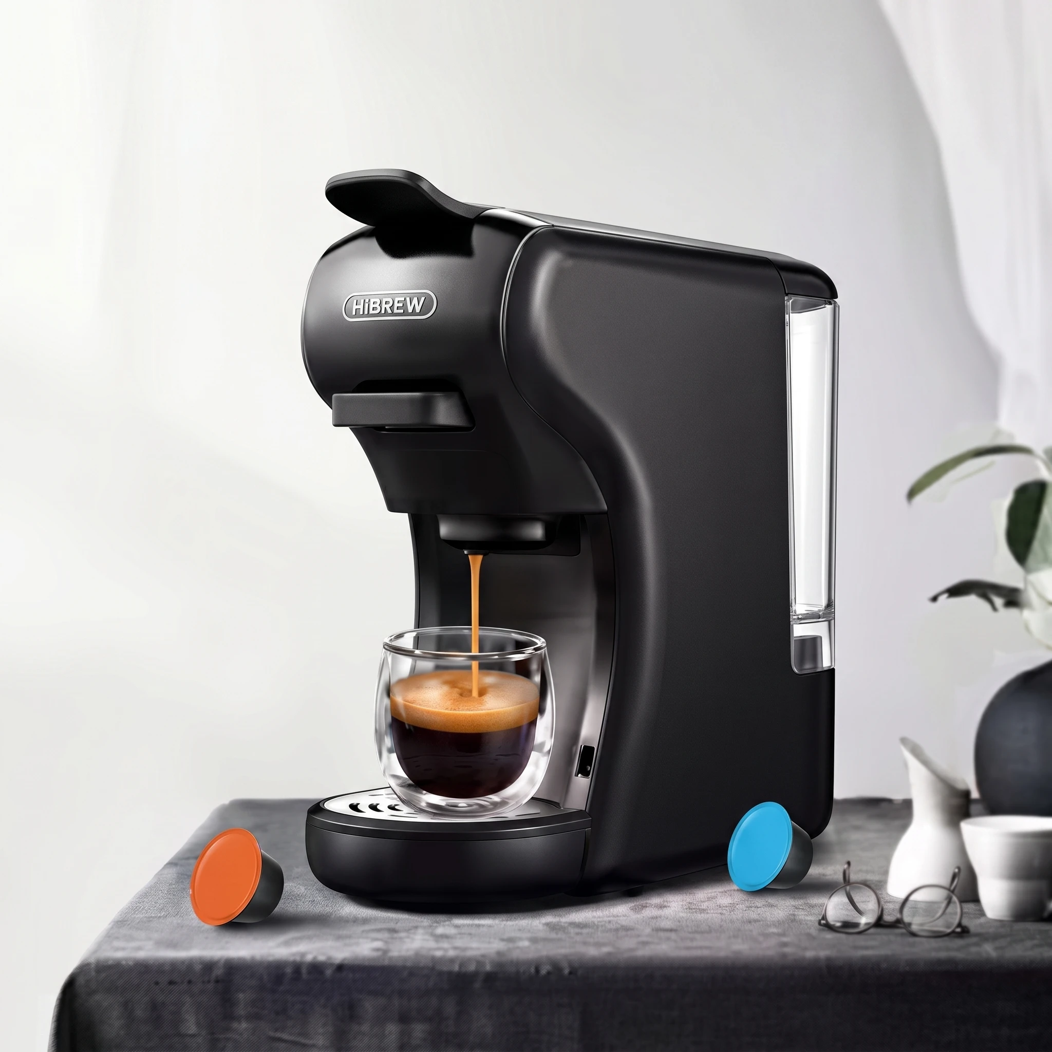 Cafetera 4 en 1 de 19 bares, totalmente automática, para café caliente y frío, cápsulas de espresso, cafetera de dosis, leche Dolce