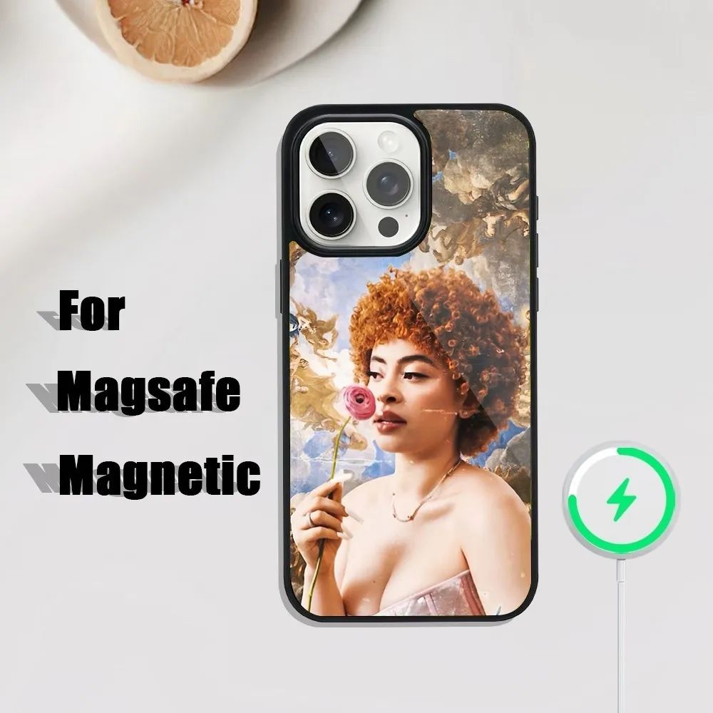 Ice Spice Rapper Phone Case For iPhone 16,15,14,13,12,11,Plus,Pro,Max Mini Magsafe Magnetic Wireless Charging