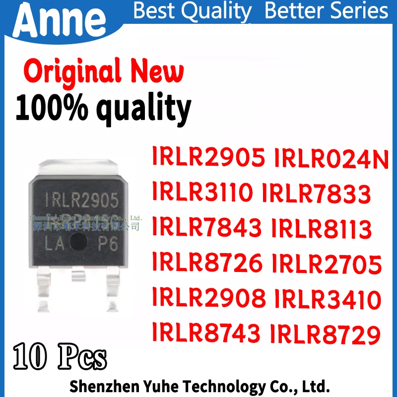 (10piece)100% New IRLR2905 IRLR024N IRLR3110 IRLR7833 IRLR7843 IRLR8113 IRLR8726 IRLR2705 IRLR2908 IRLR3410 IRLR8743 IRLR8729
