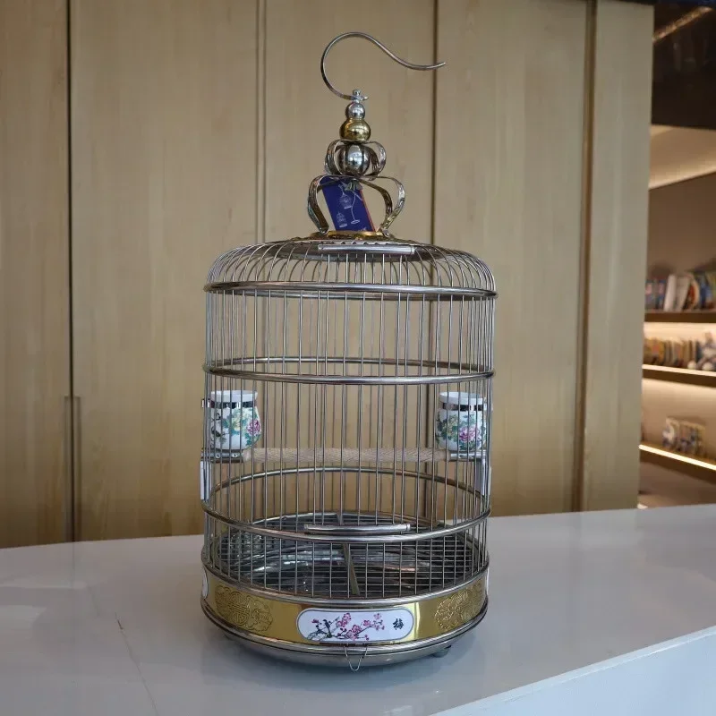 قفص الطيور من الفولاذ المقاوم للصدأ، مبيعات المصنع مباشرة، قفص دائري معدني من Thrush Myna Starling #6