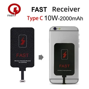 Receptor de carregamento sem fio 10W para Samsung Huawei Xiaomi Iphone5-7 Universal Micro USB Tipo C Adaptador de carregador sem fio rápido 8 principais vendas xiaomi 1c monitor vesa adapter - №8