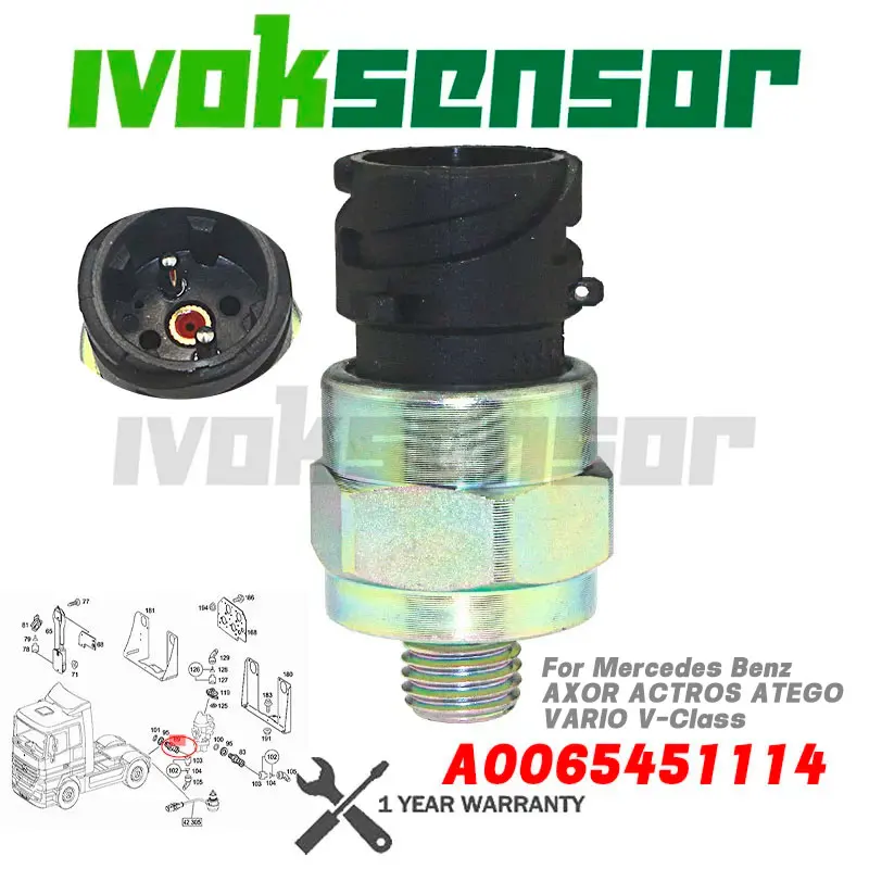 

1/5 шт. переключатель датчика давления тормозного воздуха для Mercedes Benz AXOR ACTROS ATEGO VARIO V-Class 0065451114 A0065451114