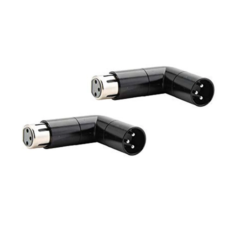 Rotatable XLR Angle Adapter Dual Male And Female L-Shaped Connector Metal Adapter With 4 Adjustable Angle Positions